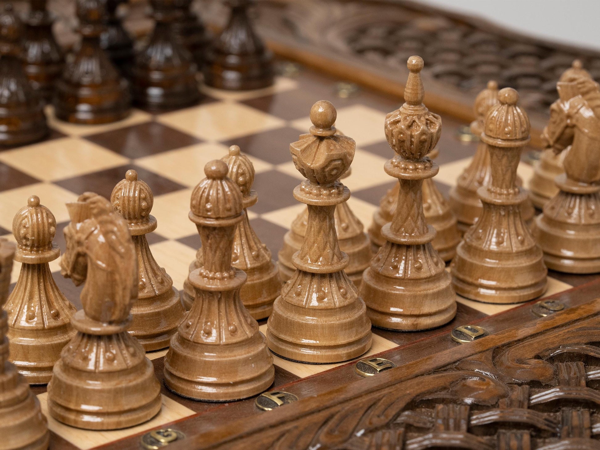 Handmade Luxury Chess Table with Bronze Pieces