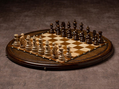 Wooden Circular Chess Set / HANDMADE