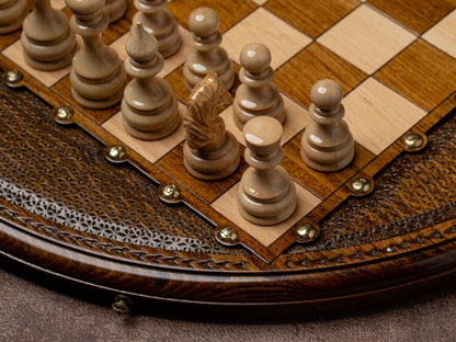 Wooden Circular Chess Set / HANDMADE
