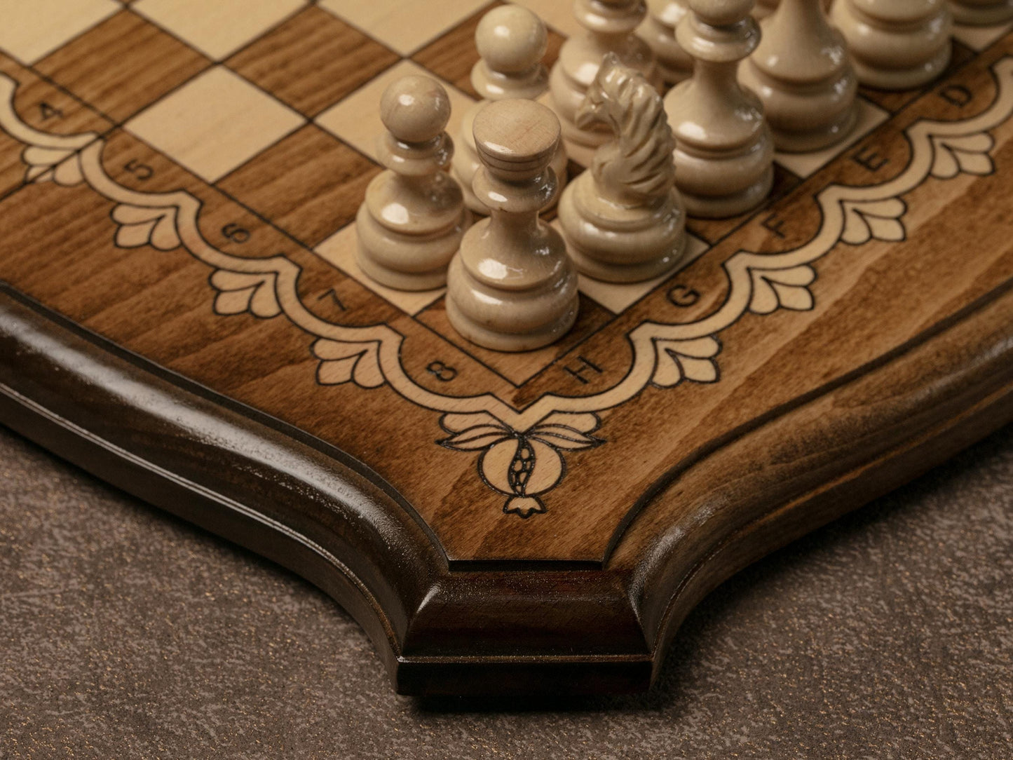 Handmade Beech Wood Chess and Backgammon Set: Personalized Board Game
