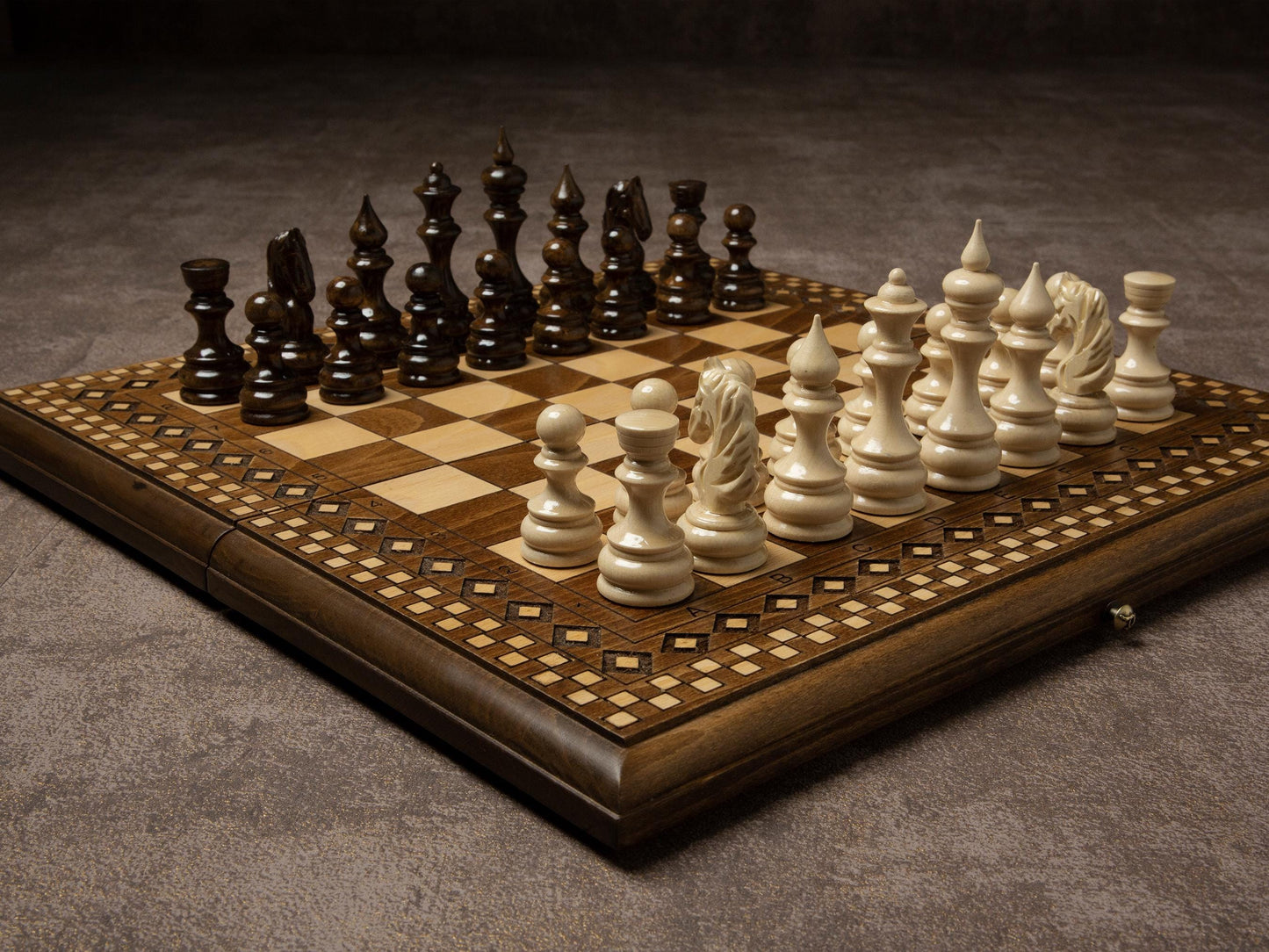Handmade Wooden Chess & Backgammon Set: Personalized Board Game