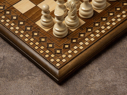 Handmade Wooden Chess & Backgammon Set: Personalized Board Game