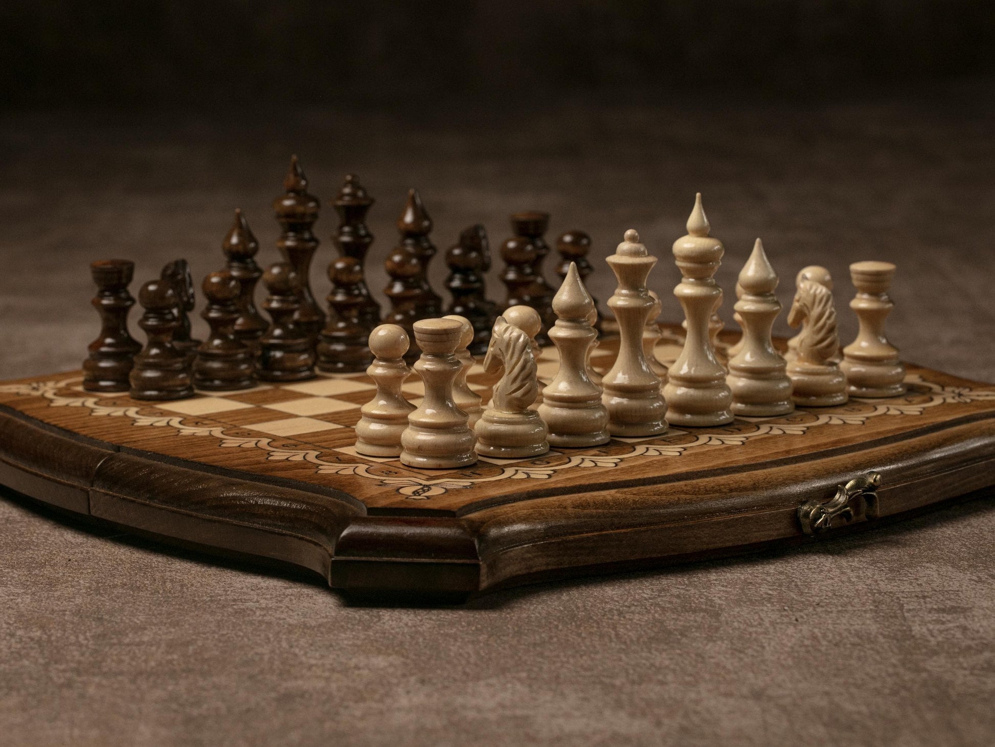 Handmade Beech Wood Chess and Backgammon Set: Personalized Board Game