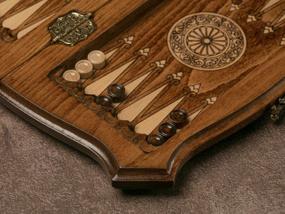 Handmade Beech Wood Chess and Backgammon Set: Personalized Board Game