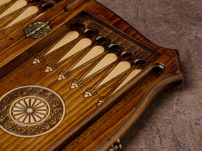 Elegant Chess Set wit Backgammon Board / HANDMADE / PERSONALIZED