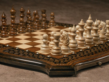 Wooden Chess and Backgammon Set / PERSONALIZED / HANDMADE