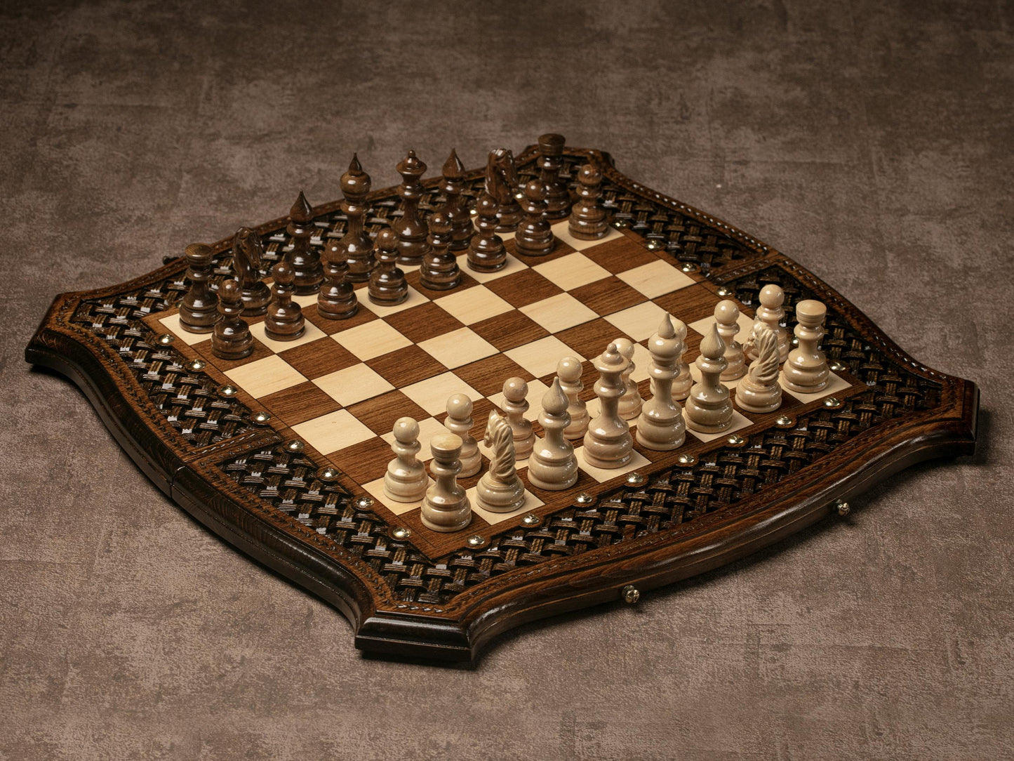 Wooden Chess and Backgammon Set / PERSONALIZED / HANDMADE