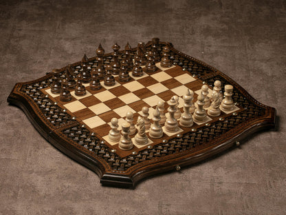 Wooden Chess and Backgammon Set / PERSONALIZED / HANDMADE