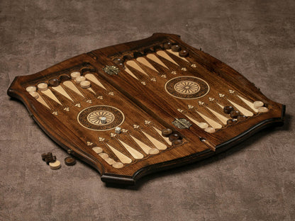 Wooden Chess and Backgammon Set / PERSONALIZED / HANDMADE